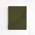 Dreamers Den Premium Jersey Elastane Topper Fitted Sheet Organic Cotton Olive Green