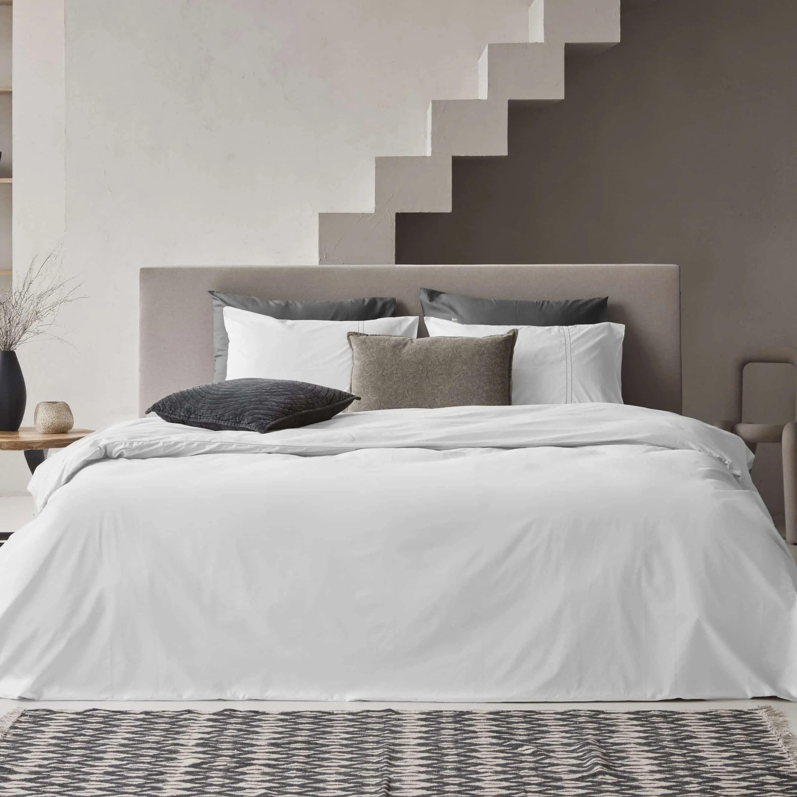 Dekbedovertrek 100% Egyptisch Percale Katoen Effen Wit