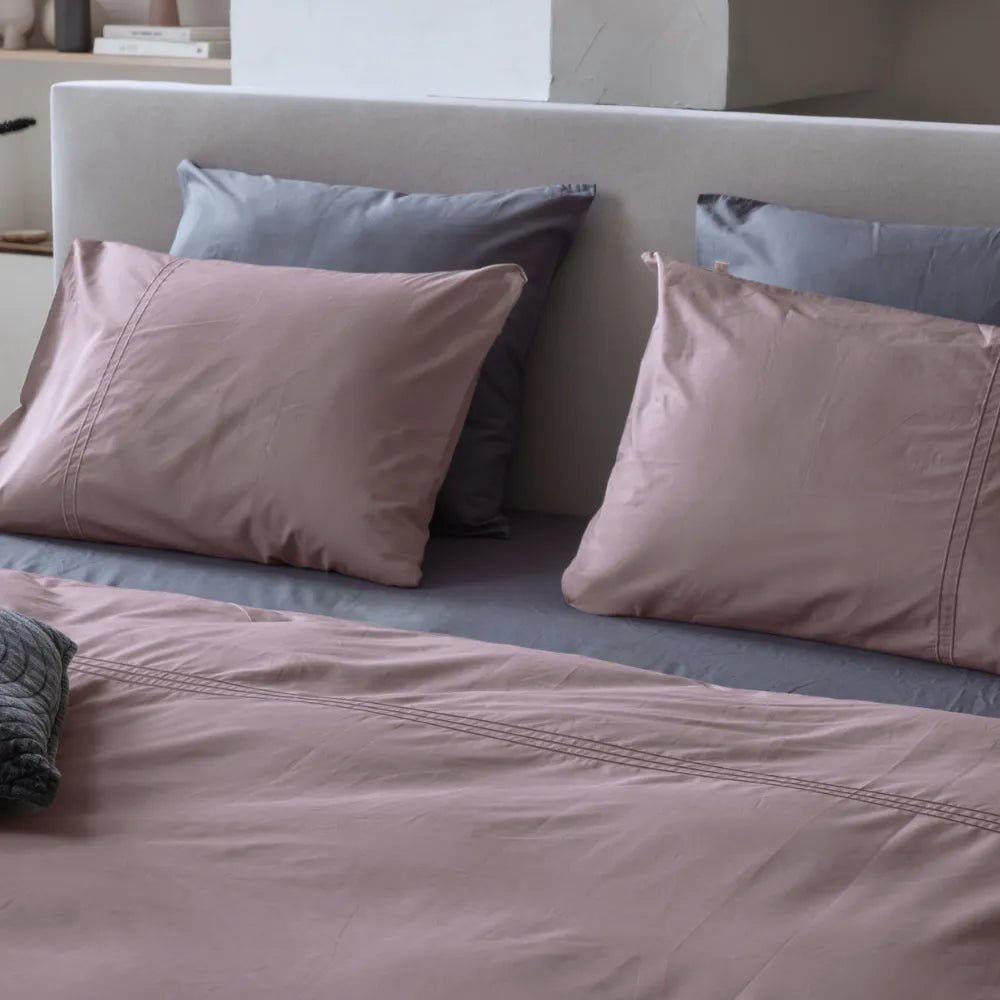 Dekbedovertrek 100% Egyptisch Percale Katoen Effen Amethyst mist