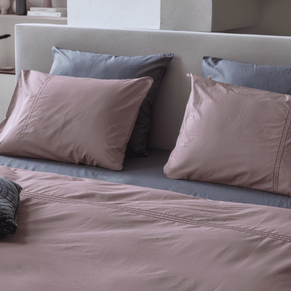Duvet Cover 100% Egyptian Crispy Percale Cotton Plain Amethyst mist