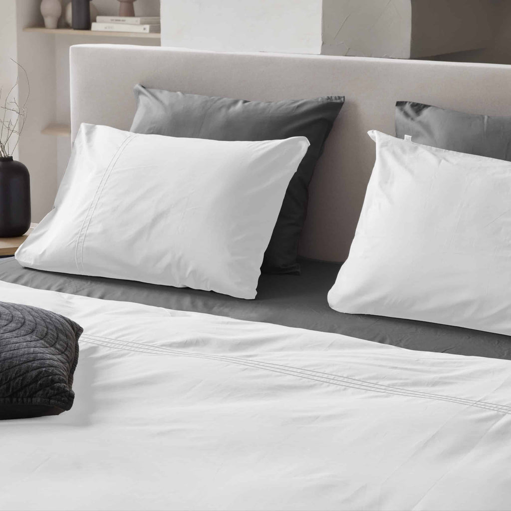 Duvet Cover 100% Egyptian Crispy Percale Cotton Plain White