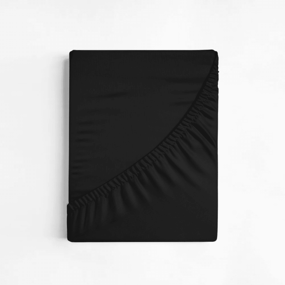 Dreamers Den Premium Jersey Elastane Topper Fitted Sheet Organic Cotton Black