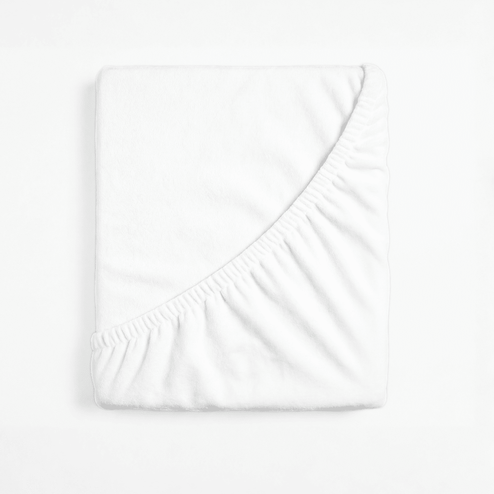 Dreamers Den Molton Fitted Sheet White 100% Organic Cotton