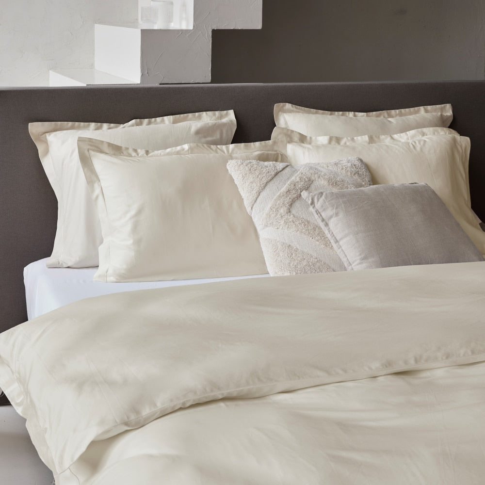 Dreamers Den Duvet Cover Mariam TC 400 Egyptian Cotton Sateen Cream