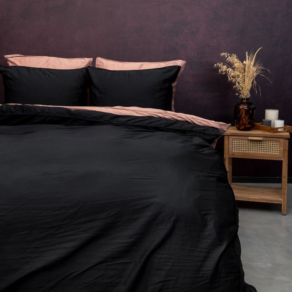 Duvet Cover 100% Washed Cotton Sateen Anthracite 300TC