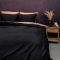 Duvet Cover 100% Washed Cotton Sateen Anthracite 300TC