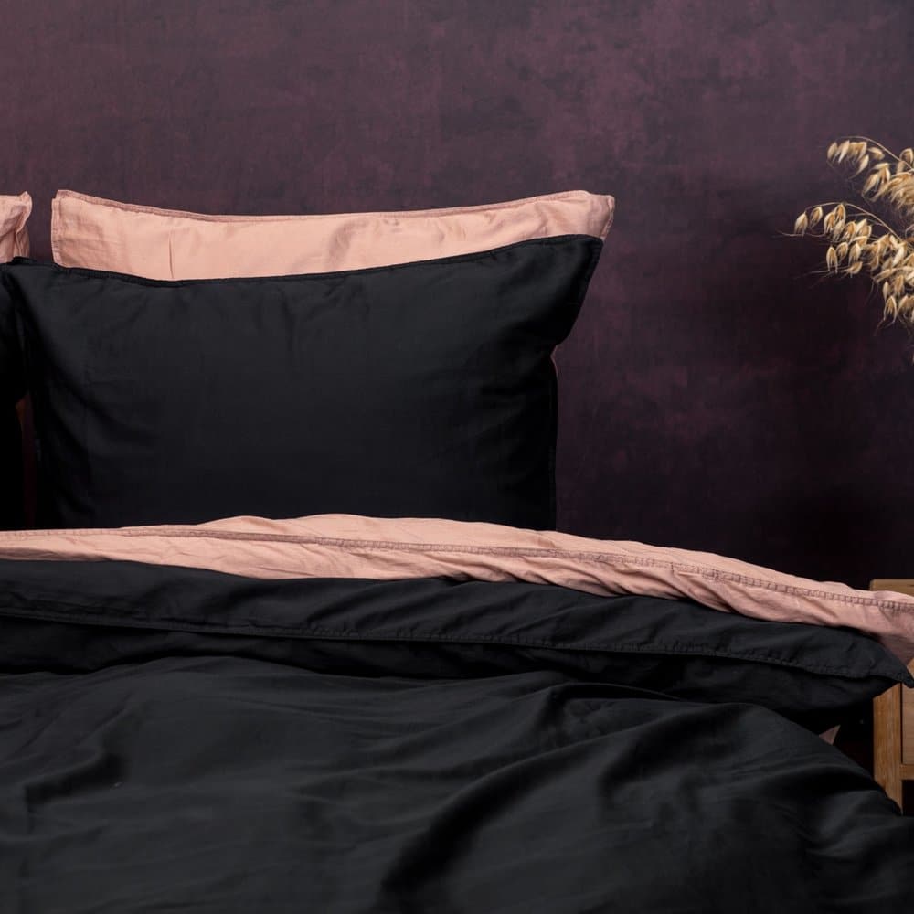 Duvet Cover 100% Washed Cotton Sateen Anthracite 300TC