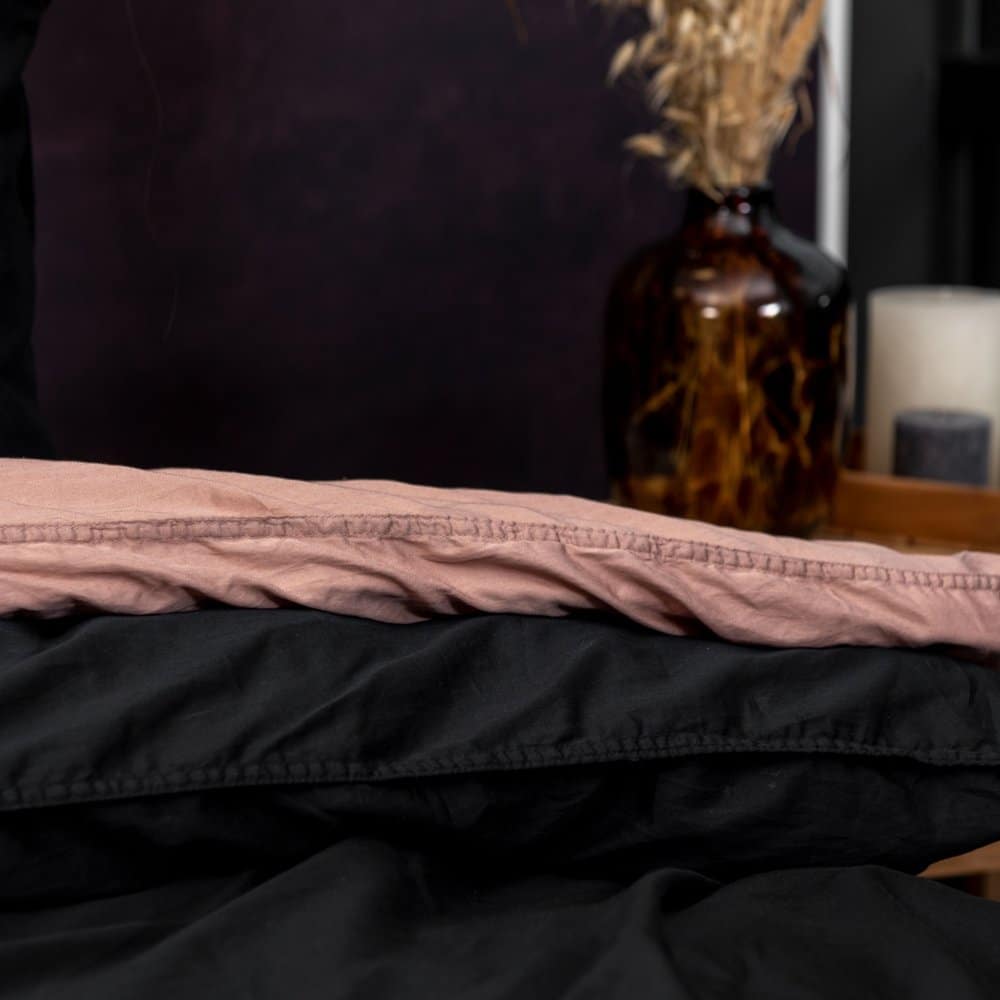 Duvet Cover 100% Washed Cotton Sateen Anthracite 300TC