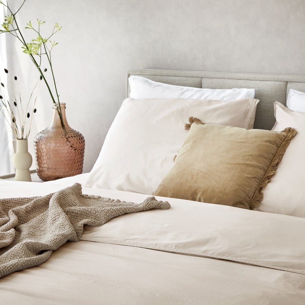 Duvet Cover 100% Washed Cotton Sateen Natural 300TC