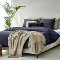Duvet Cover 100% Washed Cotton Sateen Royal Blue 300TC