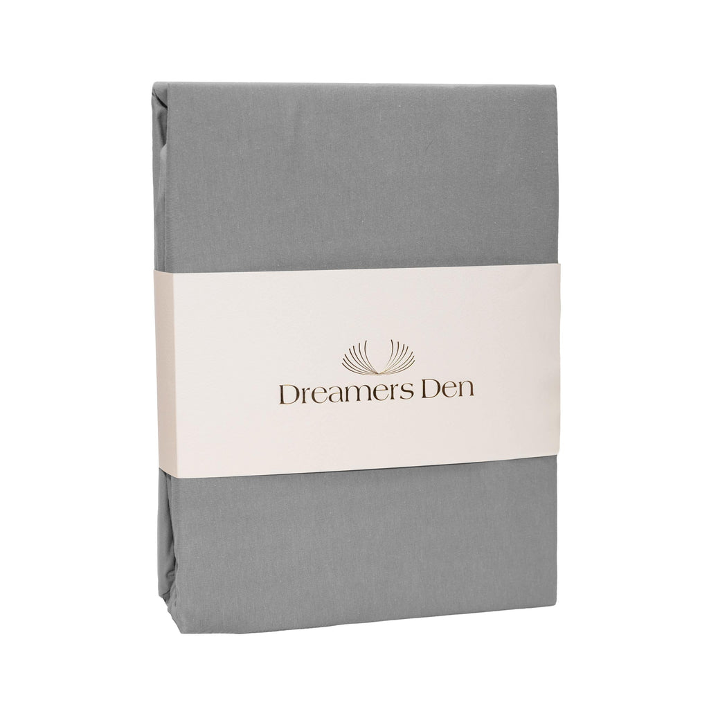 Dreamers Den Premium Jersey Elastane Fitted Sheet Organic Cotton Grey