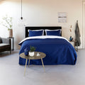 Duvet Cover 100% Egyptian Cotton Reversible Navy / White