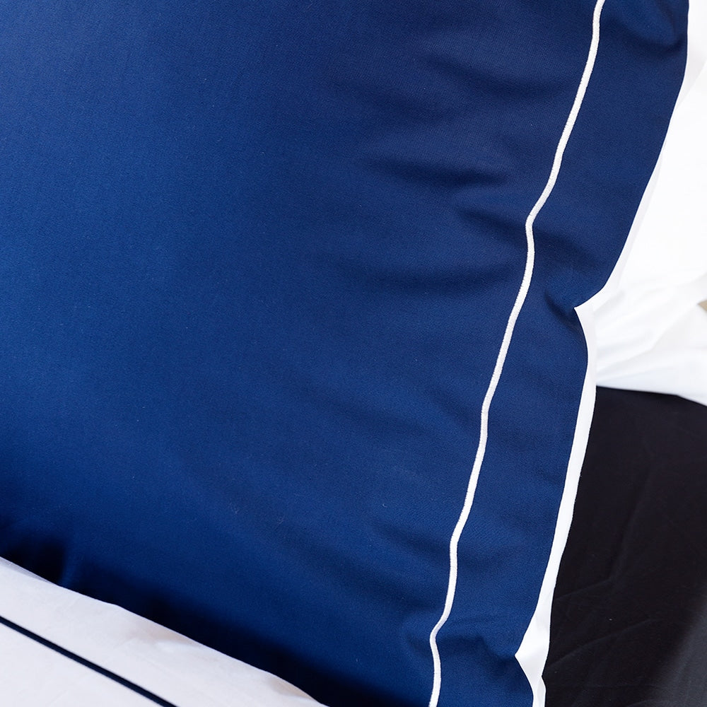 Duvet Cover 100% Egyptian Cotton Reversible Navy / White