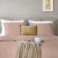 Dreamers Den Pillowcase Set 100% Washed Cotton Sateen Pastel Brique 2x 60x70cm