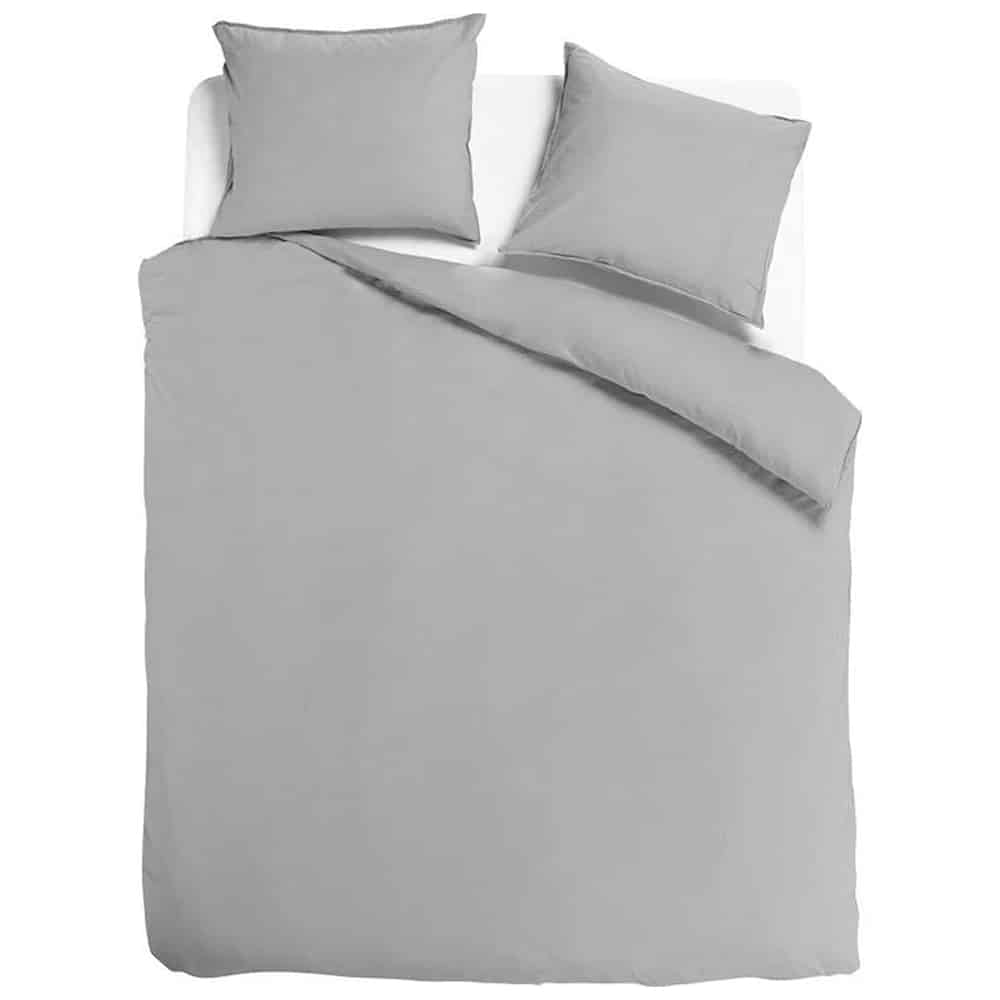 Duvet Cover 100% Washed Cotton Sateen Ice Grey 300TC