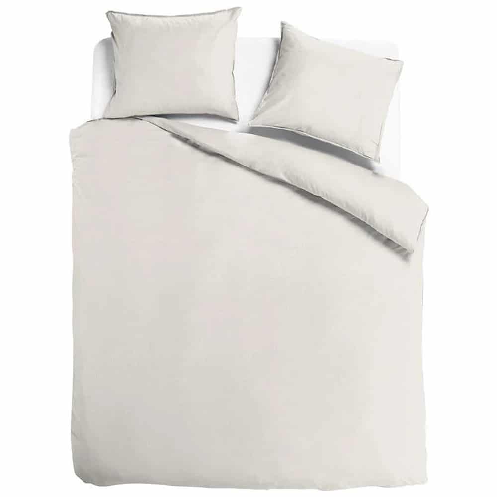 Duvet Cover 100% Washed Cotton Sateen Ivory 300TC