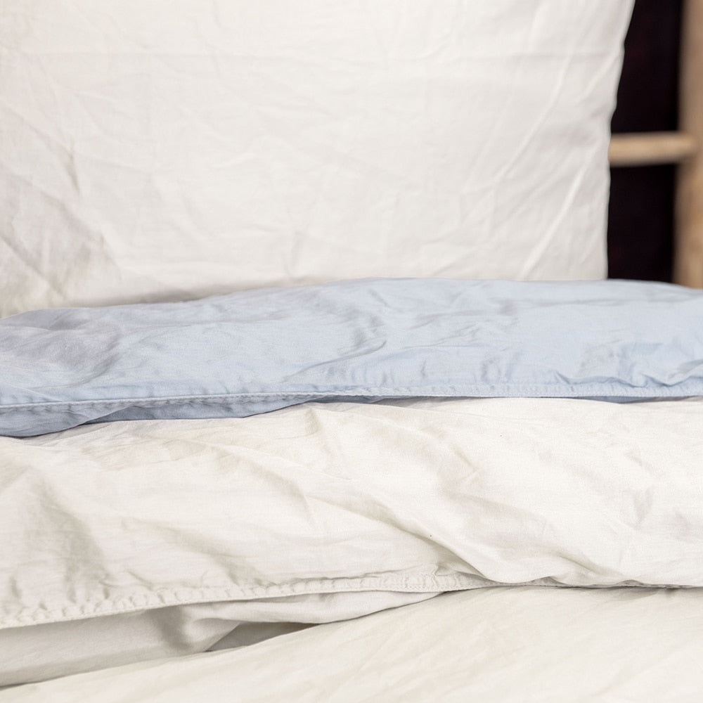 Duvet Cover 100% Washed Cotton Sateen Ivory 300TC