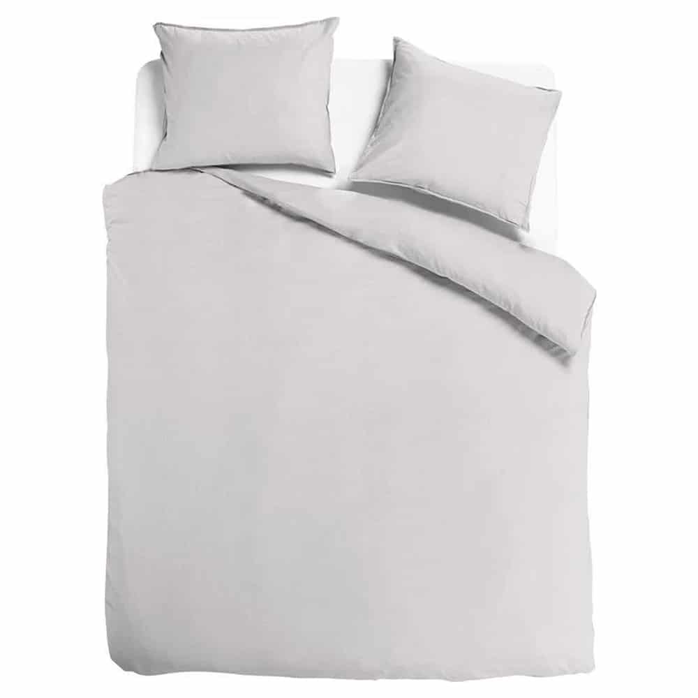 Duvet Cover 100% Washed Cotton Sateen Light Grey 300TC