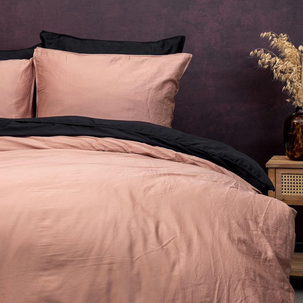 Duvet Cover 100% Washed Cotton Sateen Brique 300TC