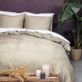 Duvet Cover 100% Washed Cotton Sateen Sand 300TC
