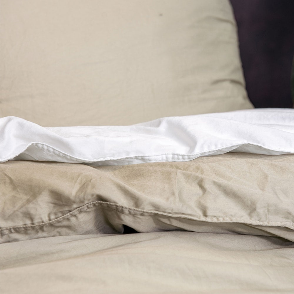 Duvet Cover 100% Washed Cotton Sateen Sand 300TC