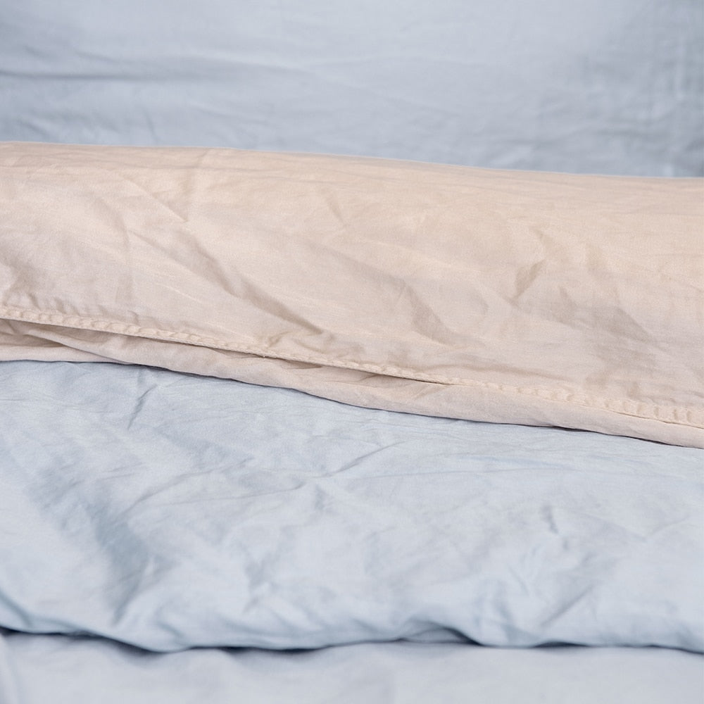 Duvet Cover 100% Washed Cotton Sateen Sky Blue 300TC