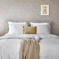 Duvet Cover 100% Washed Cotton Sateen Light Grey 300TC