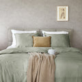 Duvet Cover 100% Washed Cotton Sateen Sea Green 300TC
