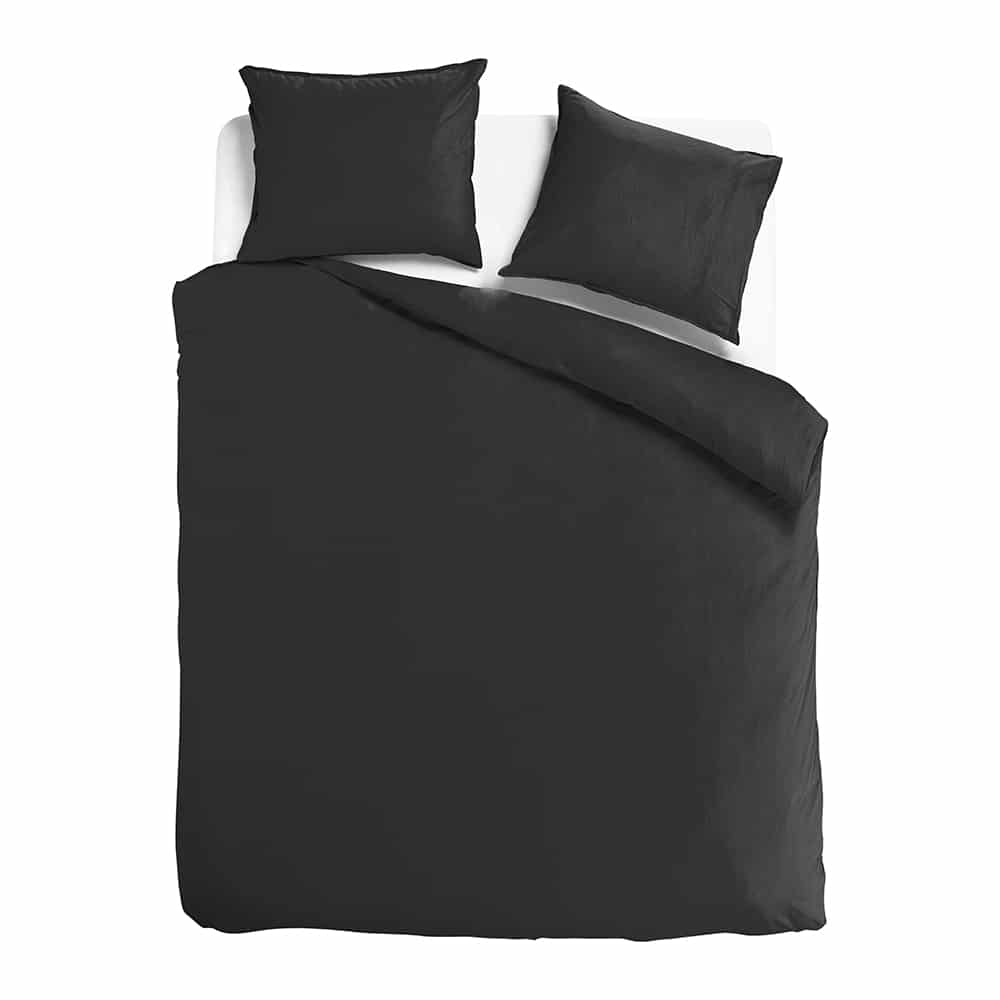 Duvet Cover 100% Washed Cotton Sateen Anthracite 300TC
