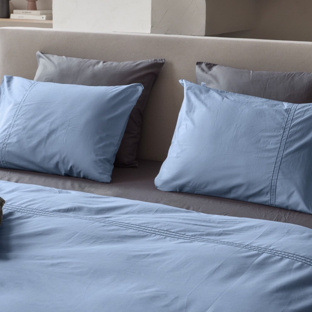 Duvet Cover 100% Egyptian Cotton Plain Blue