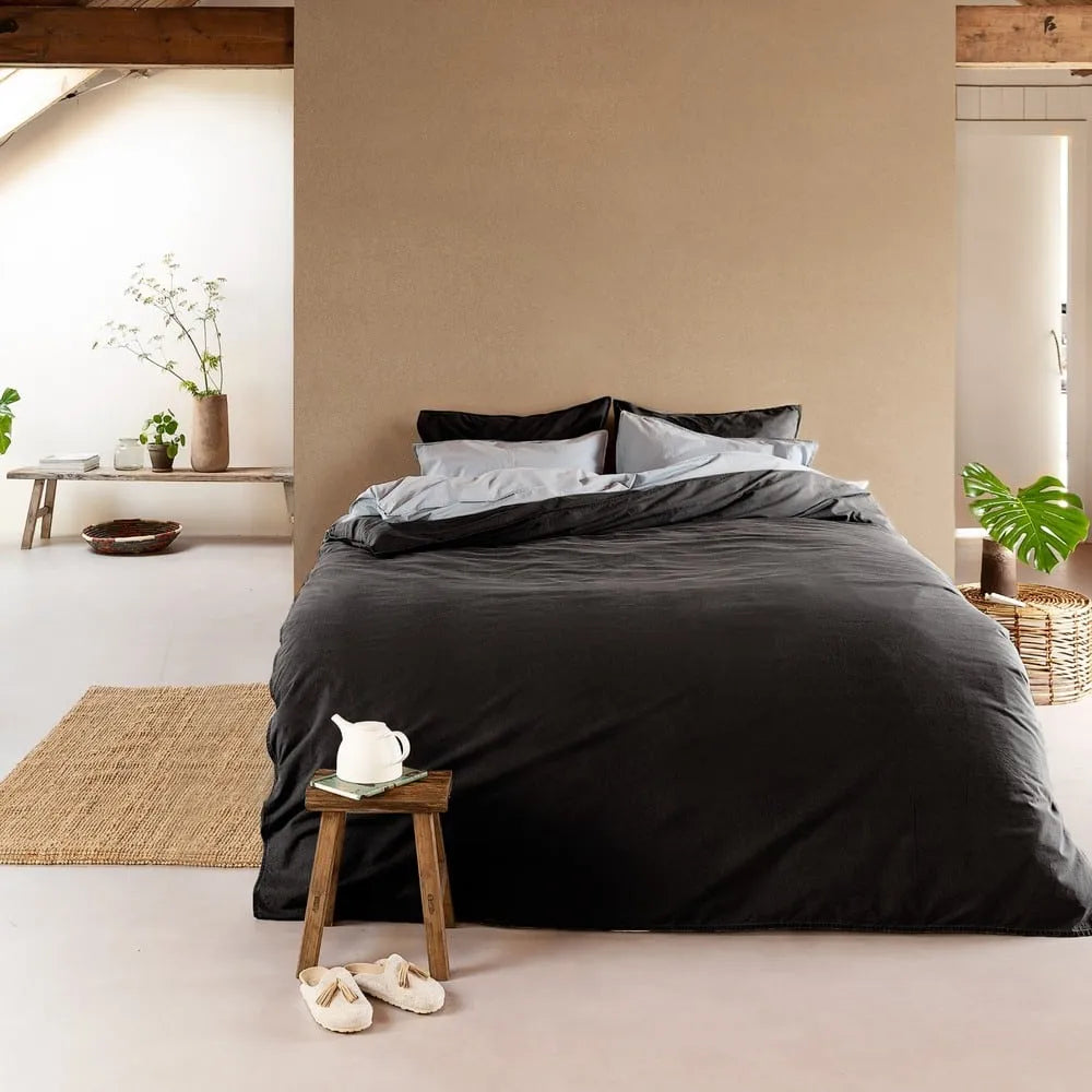 De Rode Draad Dekbedovertrek Stonewashed Antraciet