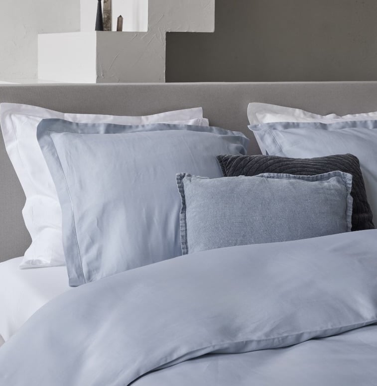 Dreamers Den 2-Pack Pillowcases Mariam TC 400 Egyptian Cotton Sateen Light Blue - 2x 60 x 70 cm
