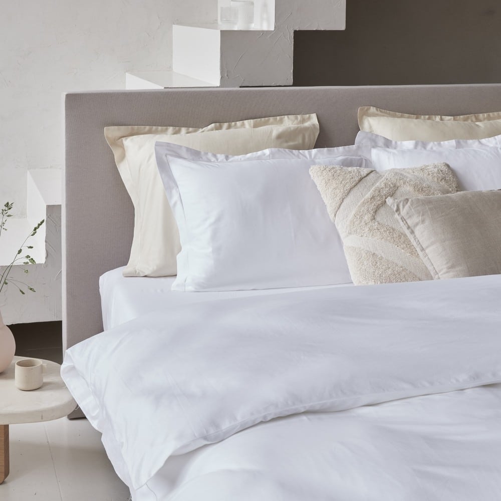 Dreamers Den Duvet Cover Mariam TC 400 Egyptian Cotton Sateen White