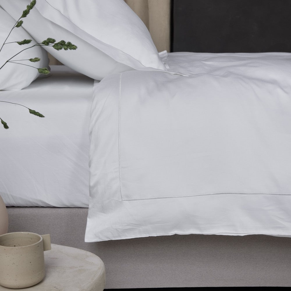 Dreamers Den Duvet Cover Mariam TC 400 Egyptian Cotton Sateen White