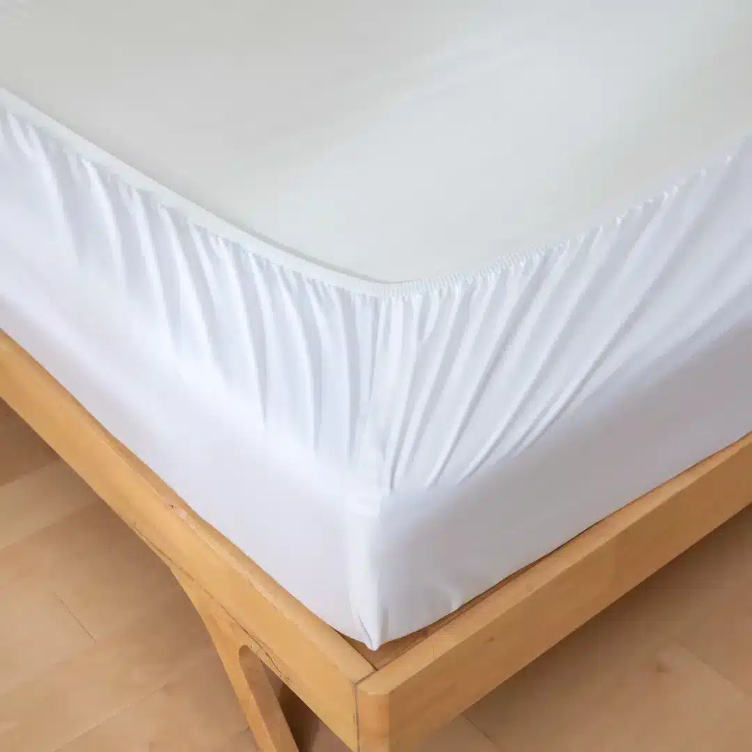 Dreamers Den 100% Organic Cotton Sateen Fitted Sheet White