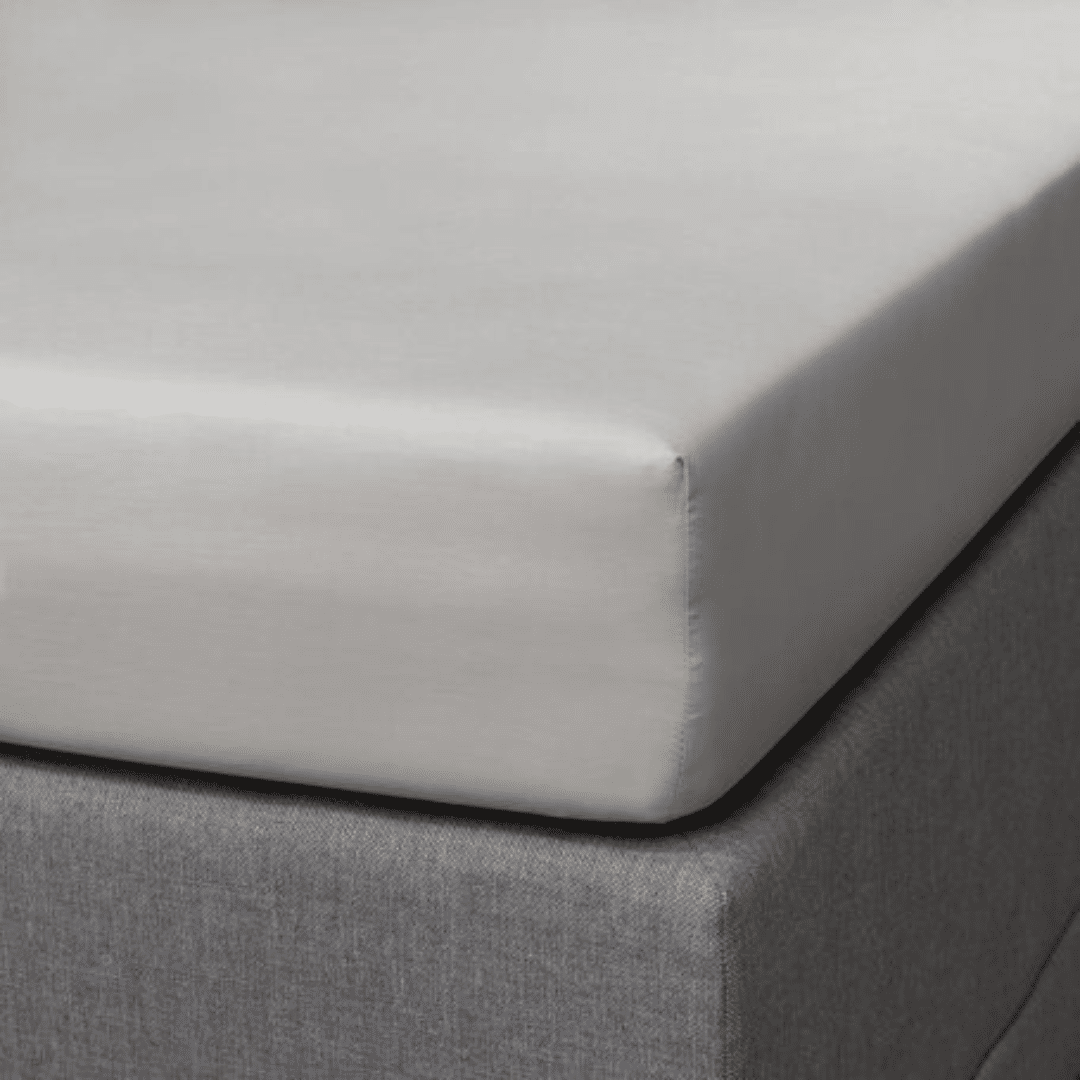 Dreamers Den Topper Fitted Sheet Cotton Sateen Silver Grey