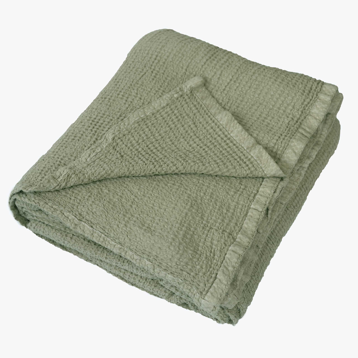 Dreamers Den Piqué Bedspread / Waffle Blanket Olive Green