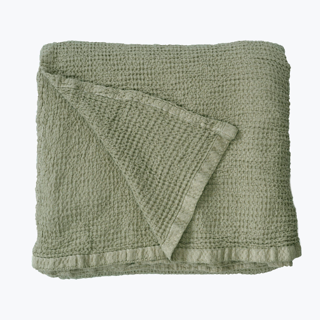 Dreamers Den Piqué Bedspread / Waffle Blanket Olive Green