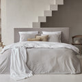 Duvet Cover 100% Egyptian Cotton Reversible Warm Grey / White