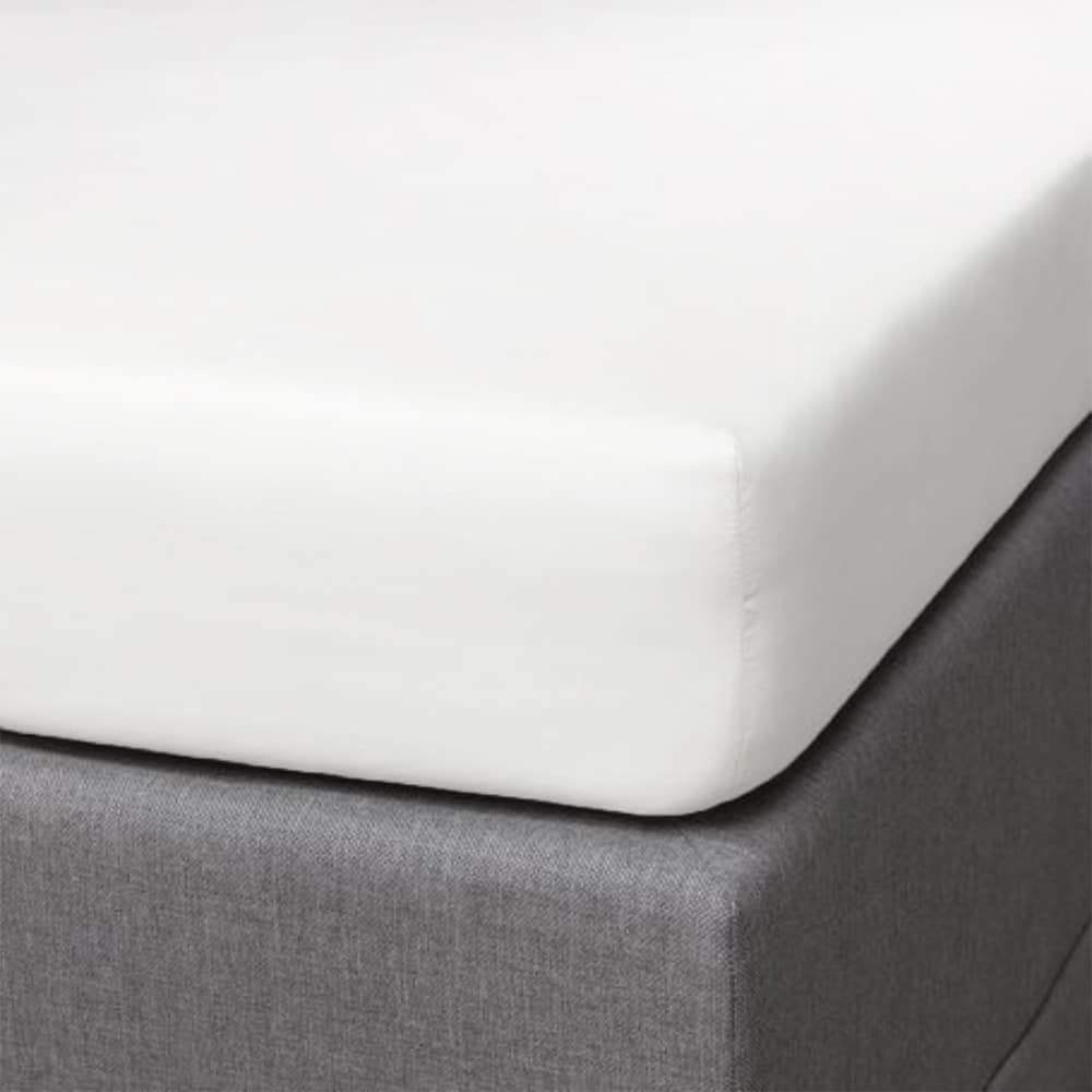 Dreamers Den Split Topper Fitted Sheet Egyptian Crispy Percale Cotton White