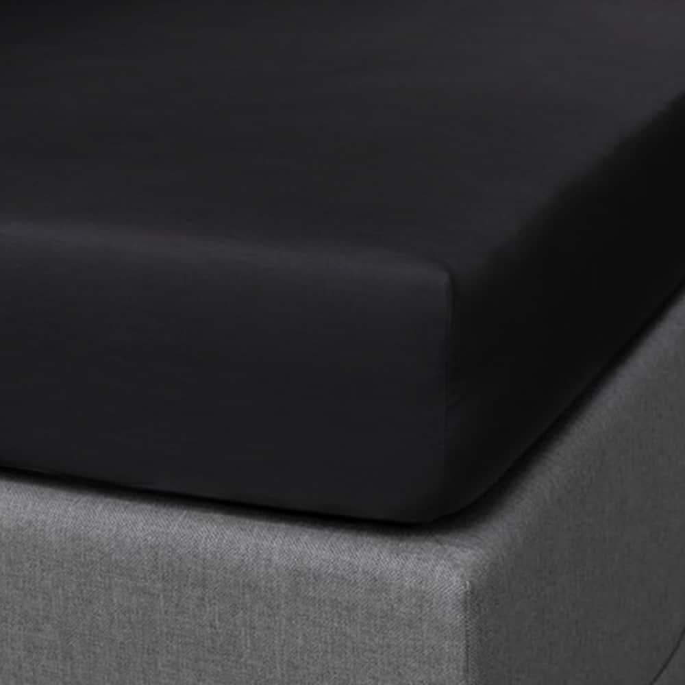 Dreamers Den Fitted Sheet Egyptian Crispy Percale Cotton Black