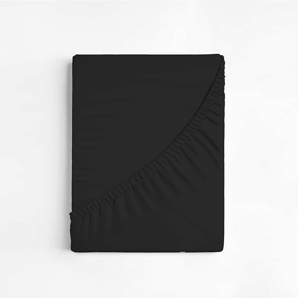 Dreamers Den Topper Fitted Sheet Egyptian Crispy Percale Cotton Black