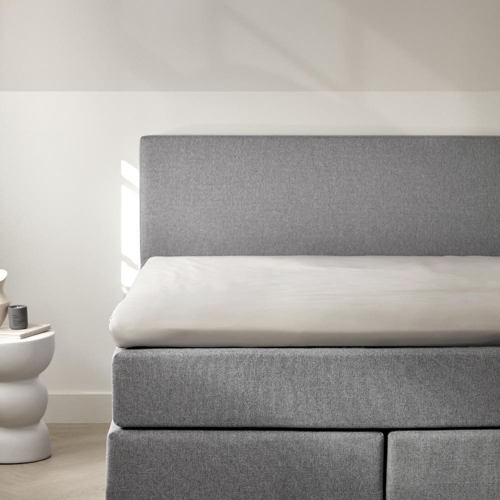 Dreamers Den Topper Fitted Sheet Egyptian Crispy Percale Cotton Warm Grey