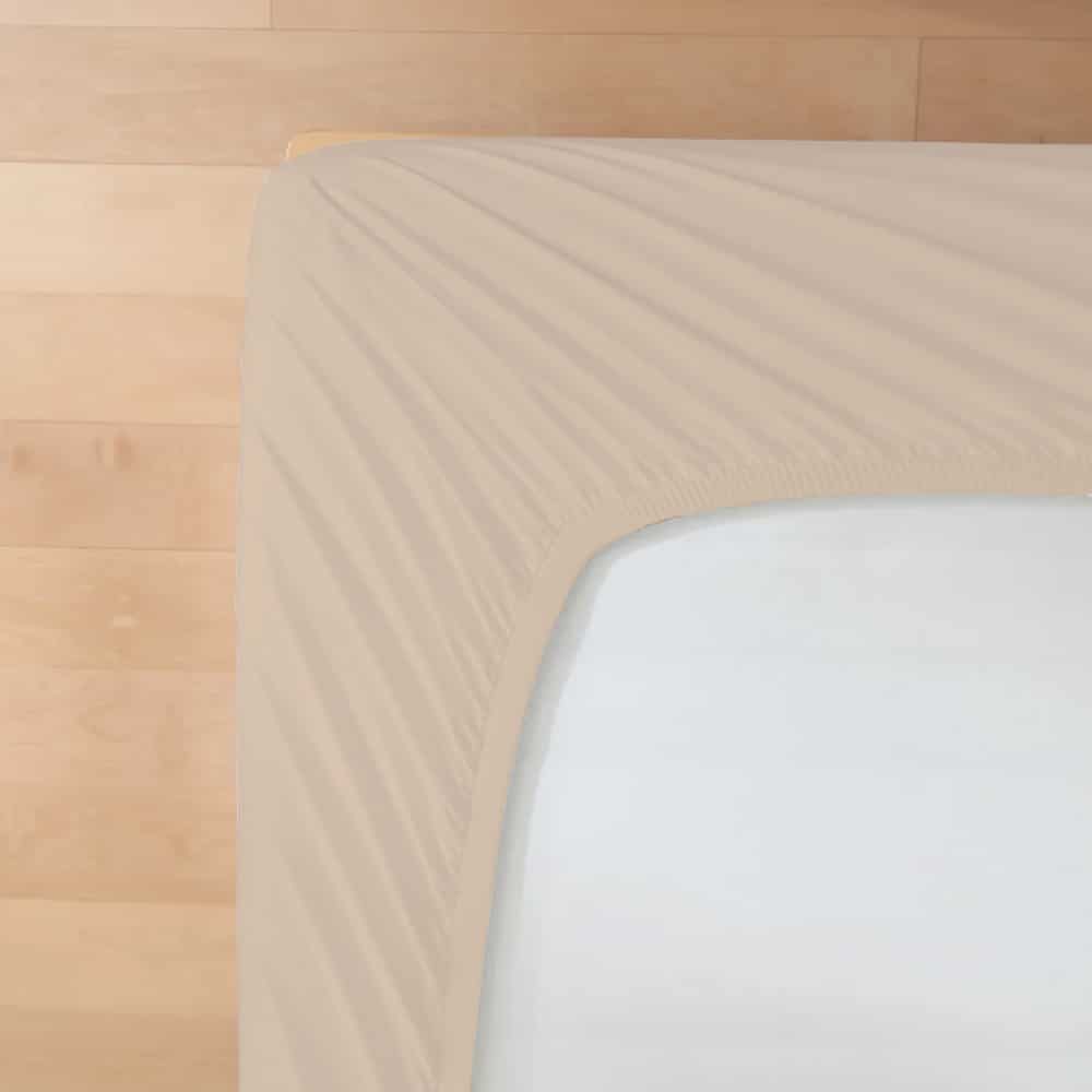 Dreamers Den Premium Jersey Elastane Topper Fitted Sheet Organic Cotton Natural
