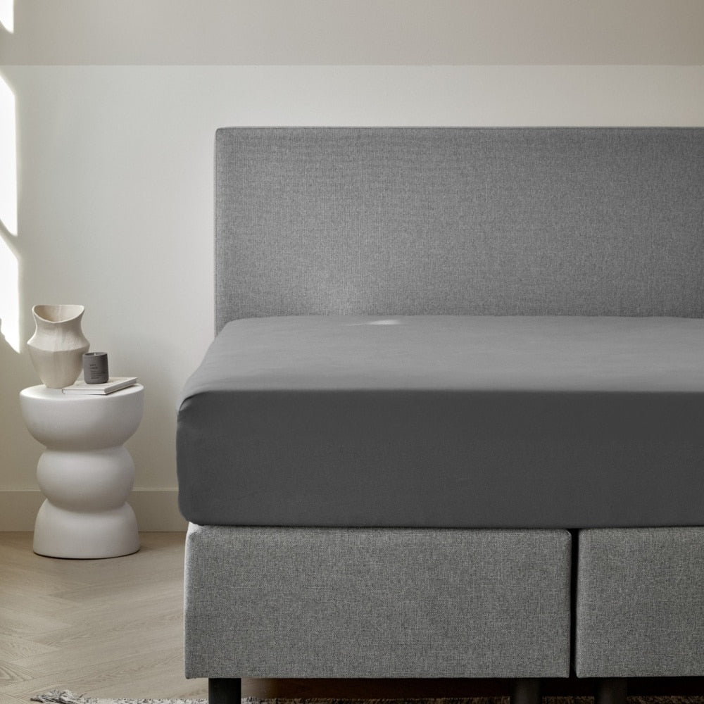 Dreamers Den Premium Jersey Elastane Fitted Sheet Organic Cotton Dark Grey