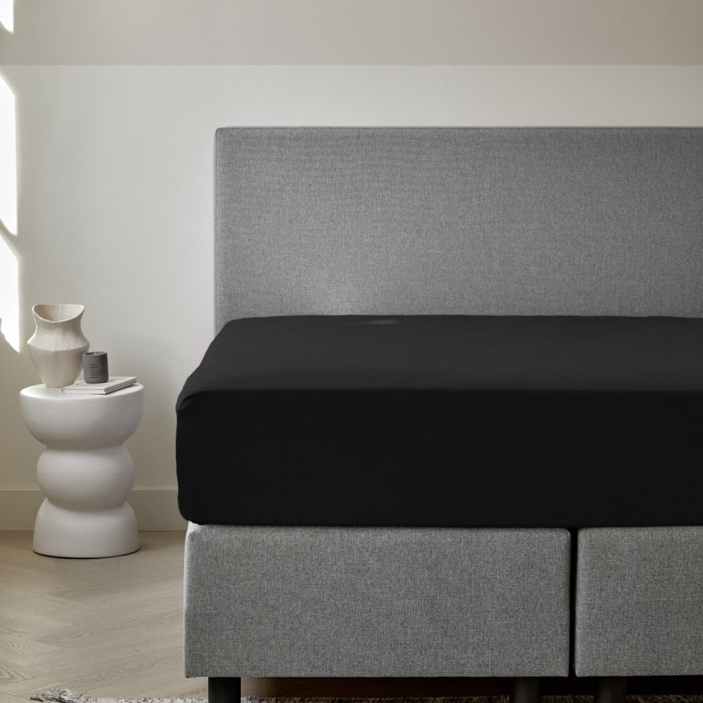 Dreamers Den Premium Jersey Elastane Fitted Sheet Organic Cotton Black