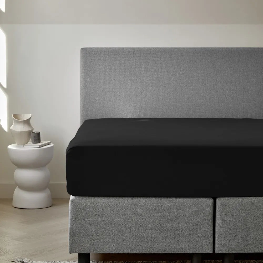 Dreamers Den Premium Jersey Elastan Hoeslaken Biologisch Katoen Zwart