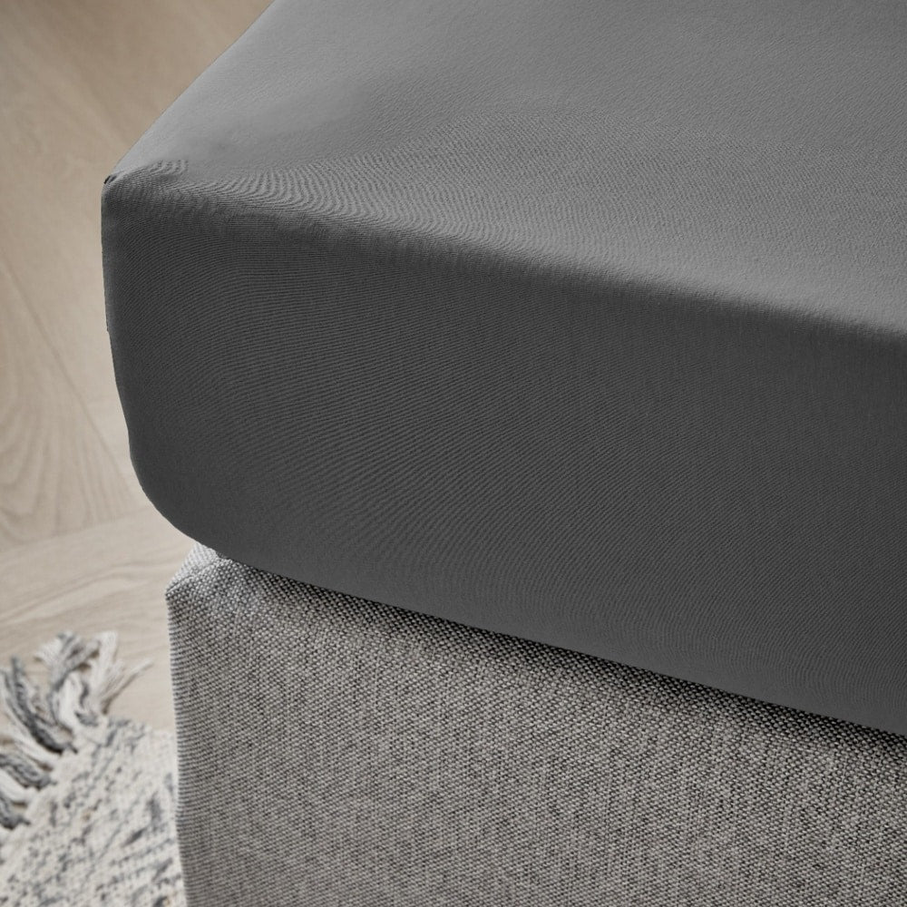 Dreamers Den Premium Jersey Elastane Fitted Sheet Organic Cotton Dark Grey
