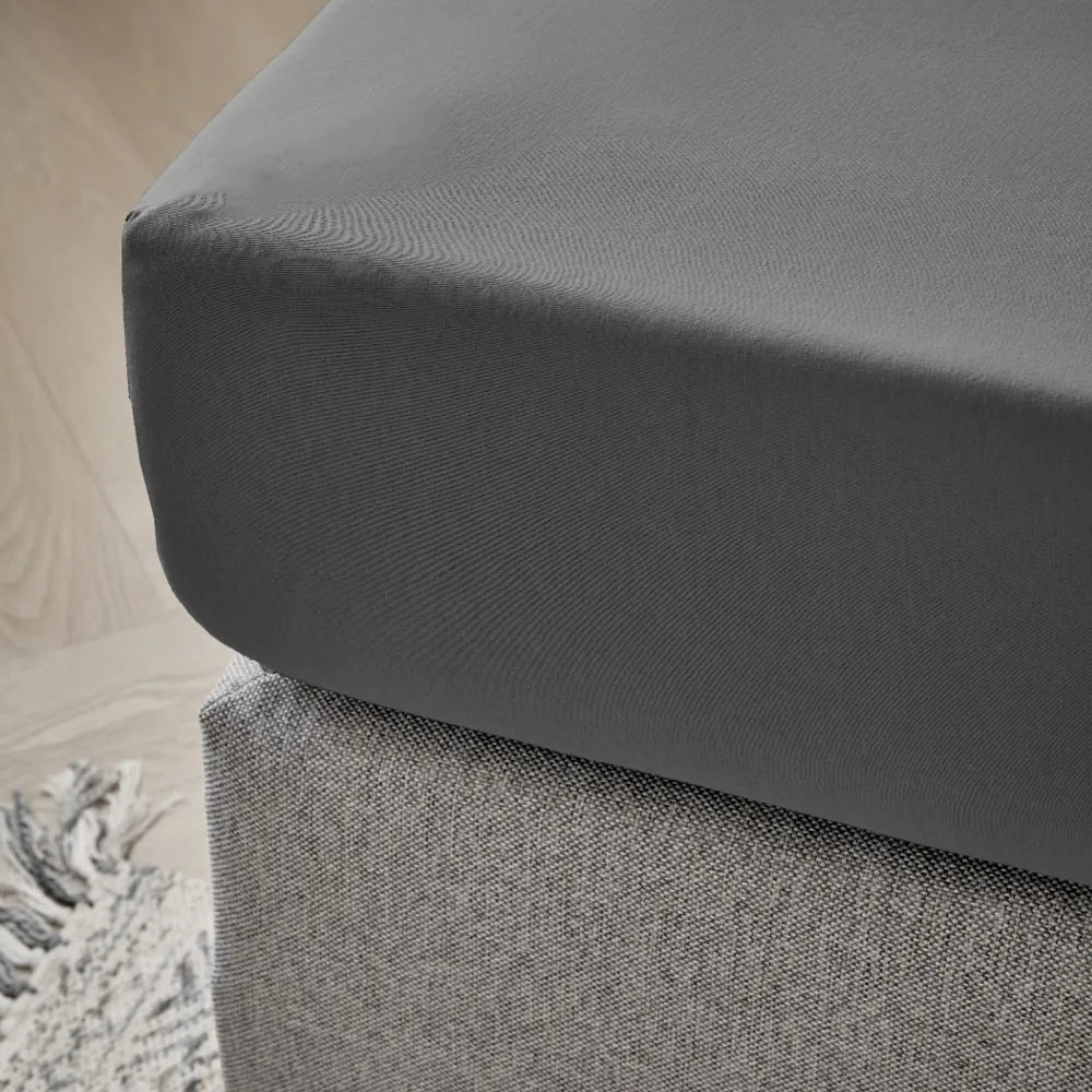 Dreamers Den Premium Jersey Elastan Topper Hoeslaken Biologisch Katoen Donker grijs