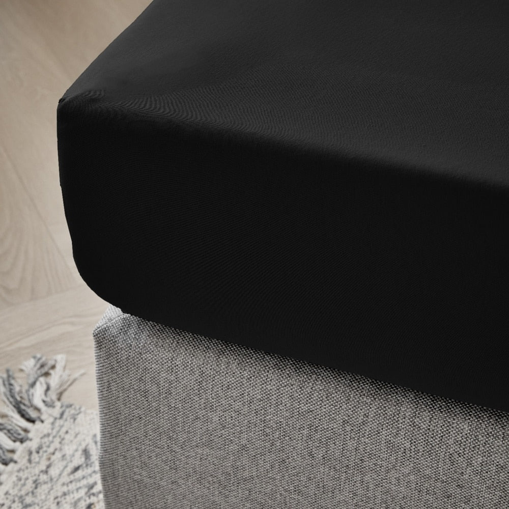 Dreamers Den Premium Jersey Elastane Fitted Sheet Organic Cotton Black